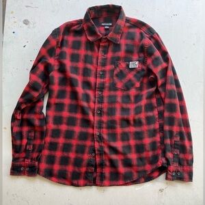 Men's Pink + Dolphin Flannel Multicolor Plaid M Lumber Street Buffalo City Skate